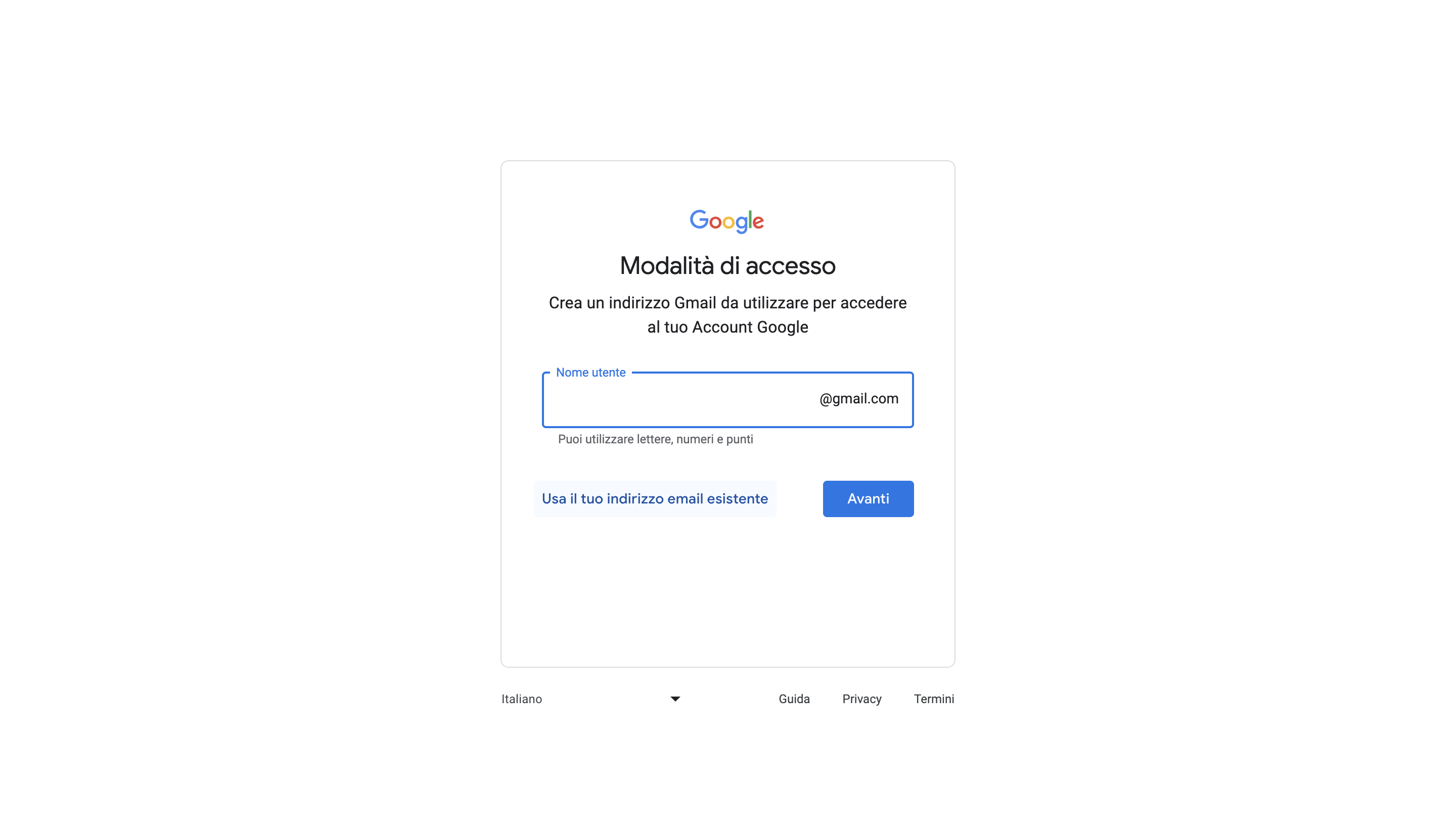 CREARE UN ACCOUNT GMAIL AZIENDALE visual data 5